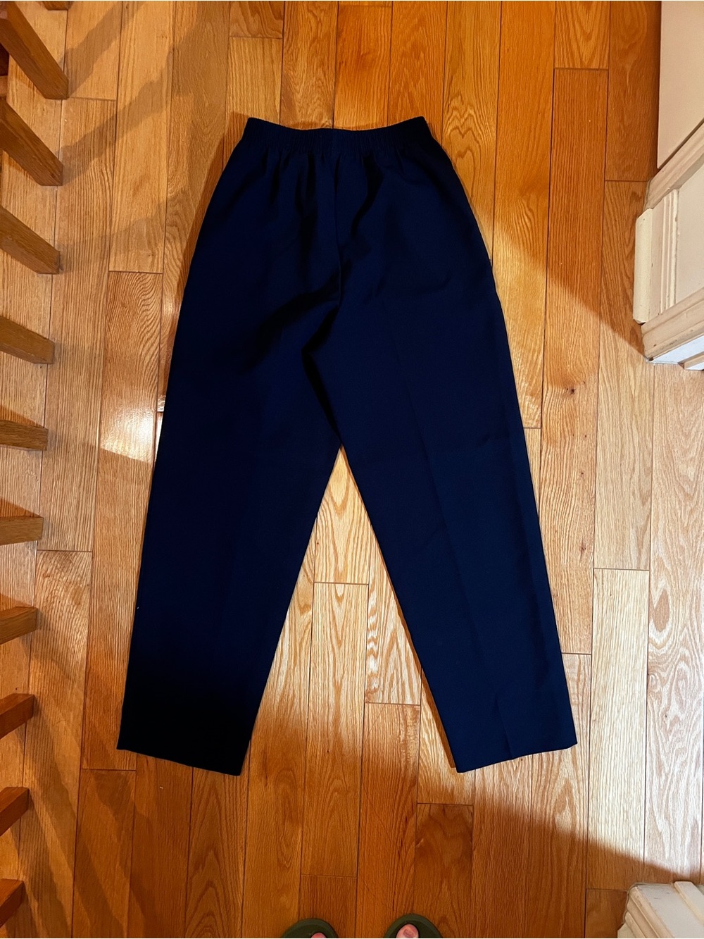 Women’s Navy Elastic-Waist Trousers